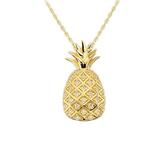 Altın Taşlı Ananas Kolye
