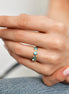 14 Ayar Altın Mineli Altıgen Taşlı Yüzük