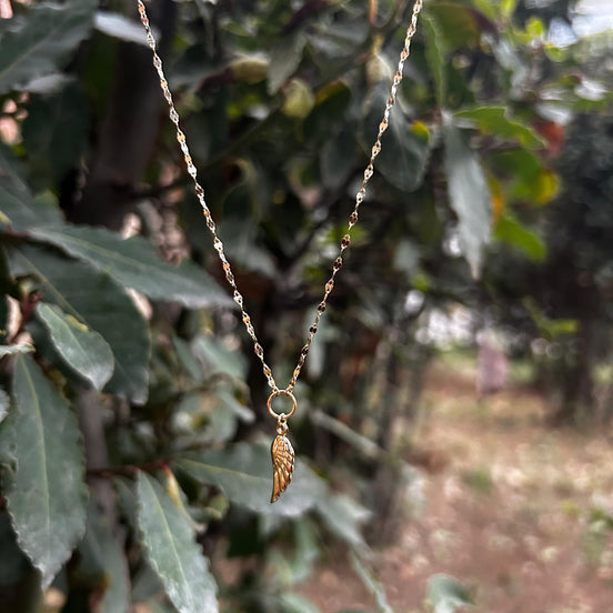14 Ayar Kelebek Zincir Melek Kanadı Kolye