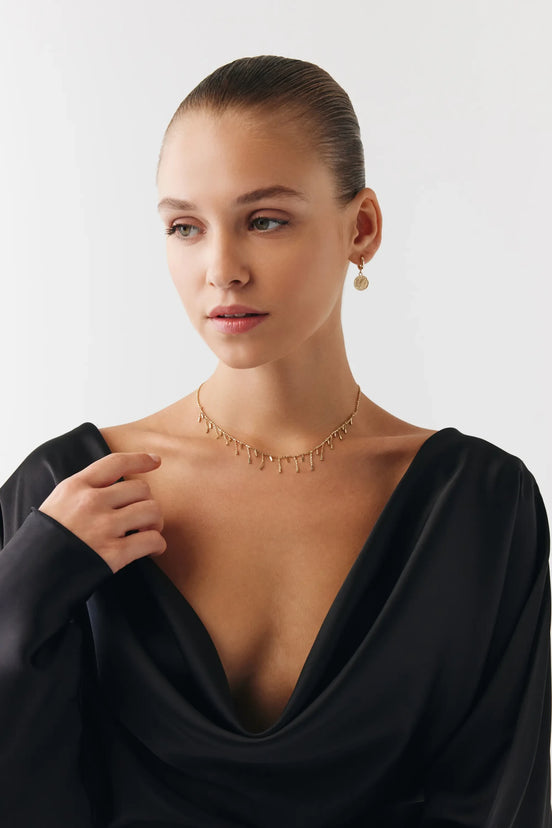 Özel Tasarım Zikzak Çubuk Shakira Choker
