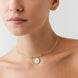 Yuvarlak Firuze Taşlı Çiçek Madalyon Uçlu Tel Choker