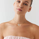 Oval Lacivert Taşlı Madalyon Uç Tel Choker