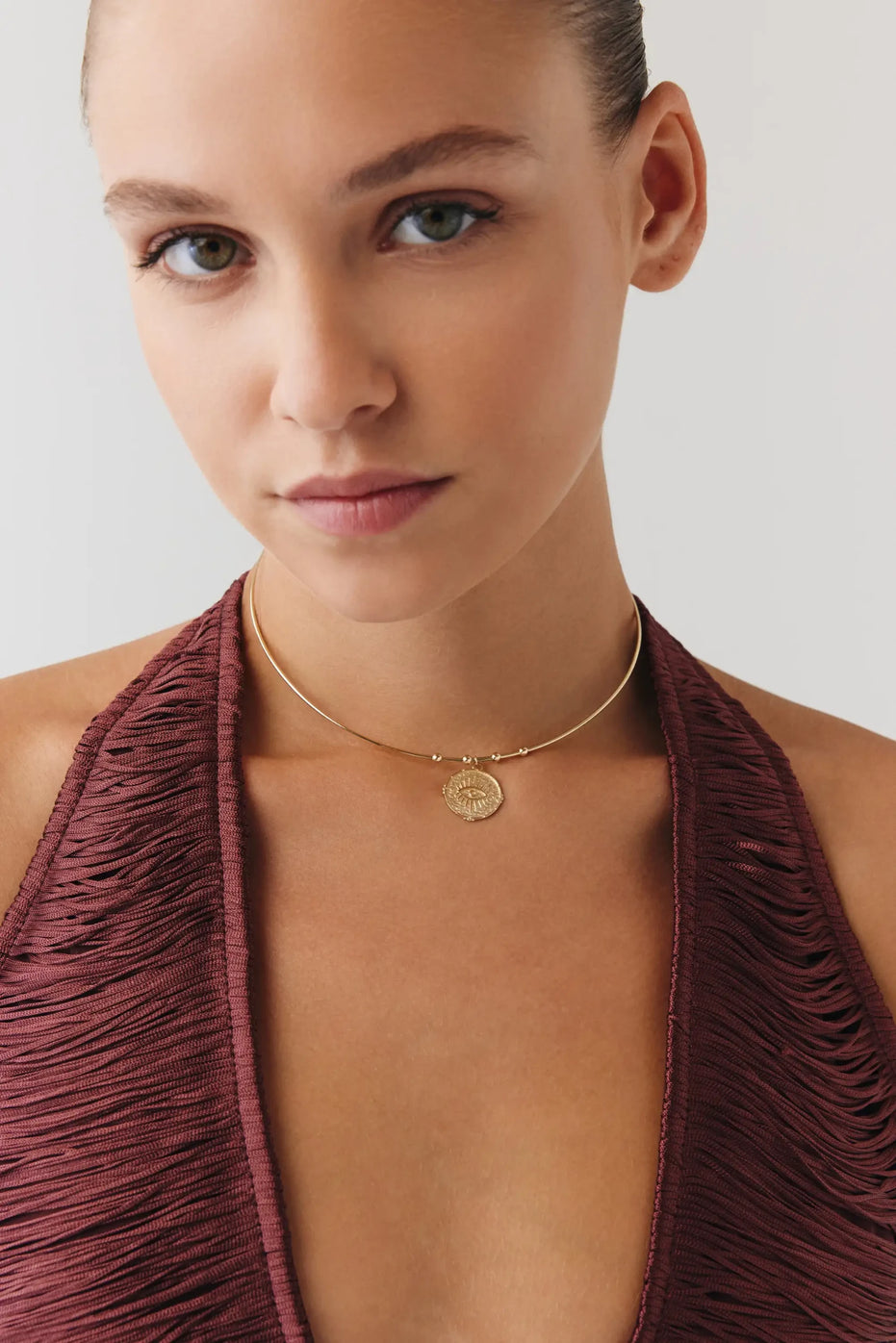 Göz Damga Uçlu Tel Choker