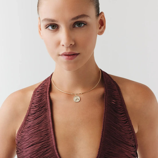 Taşlı Lotus Uç Tel Choker
