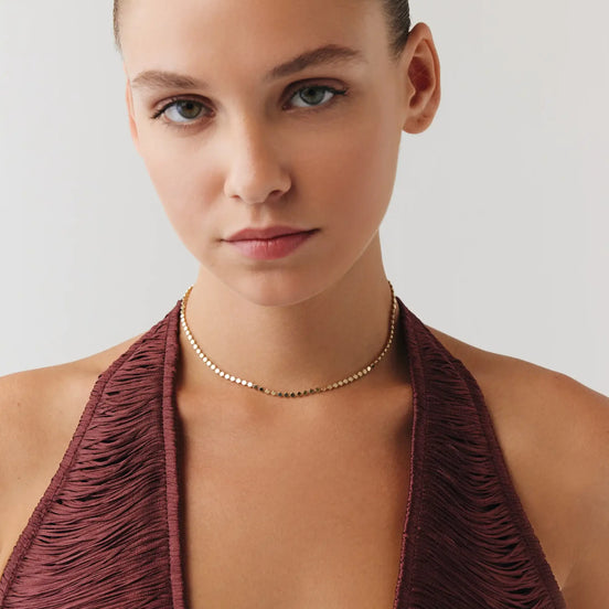 Yuvarlak Ezme Zincir Choker