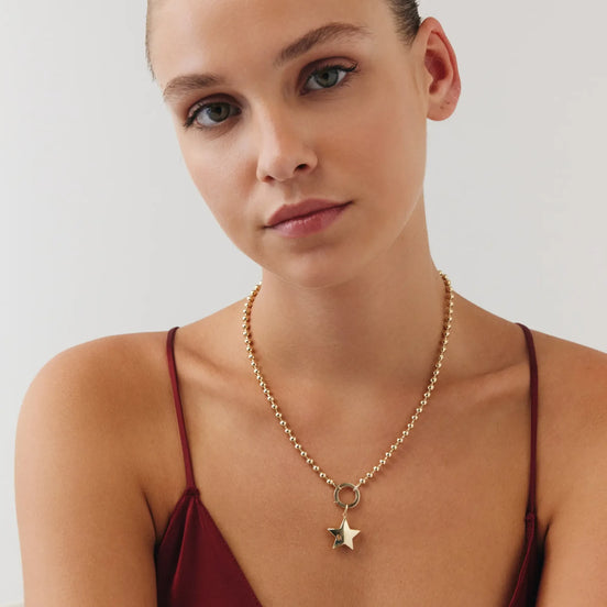 Top Zincir Yıldız Charm Kolye