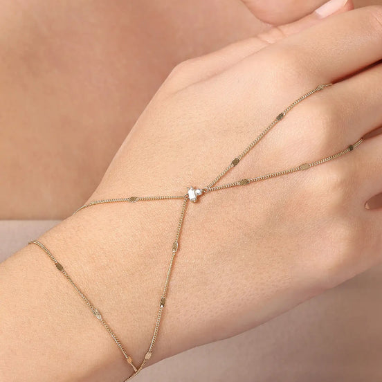Minimal ve Baget Taşlı Aynalı Zincir Tek Tur Şahmeran