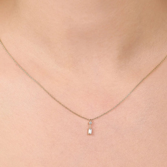 Minimal ve Baget Taşlı Çubuklu Toplu Kolye