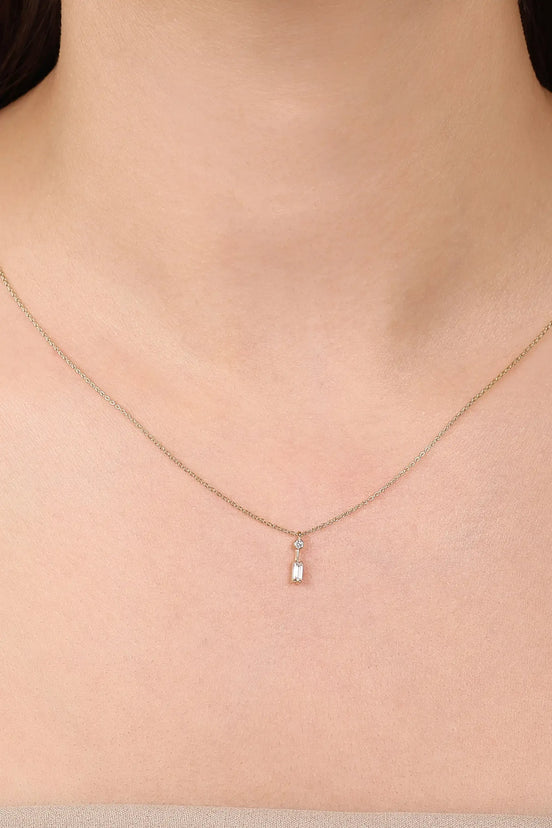 Minimal ve Baget Taşlı Çubuklu Toplu Kolye