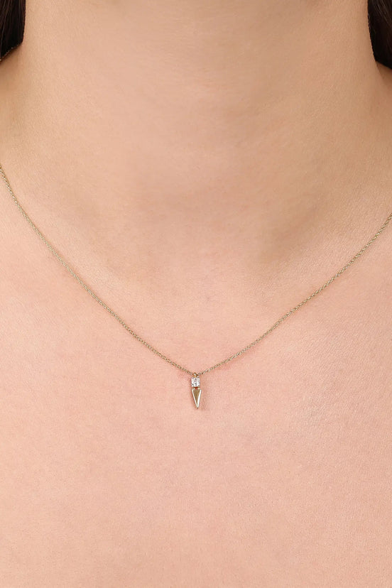 Minimal Taşlı Uzun Elmas Toplu Kolye
