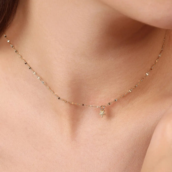 Deniz Yıldızlı Ezme Forse Zincir Choker
