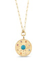 Altın Vintage Blue Sun Ataç Kolye