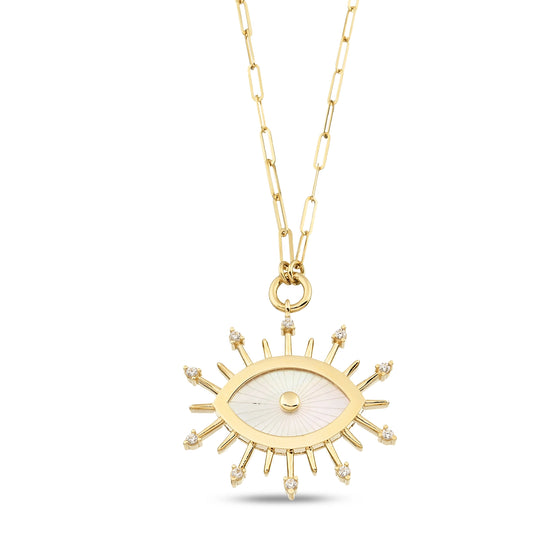 Altın Vintage Big Sun Kolye