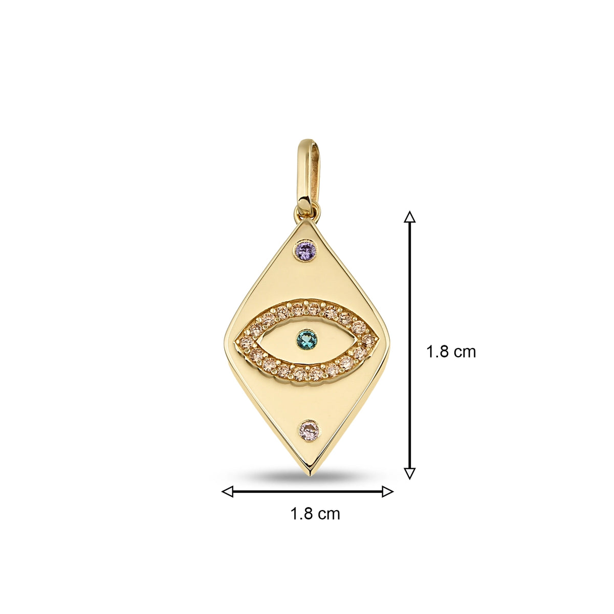 Altın Baklava Form Göz Charm