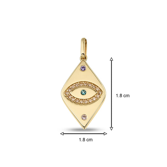 Altın Baklava Form Göz Charm