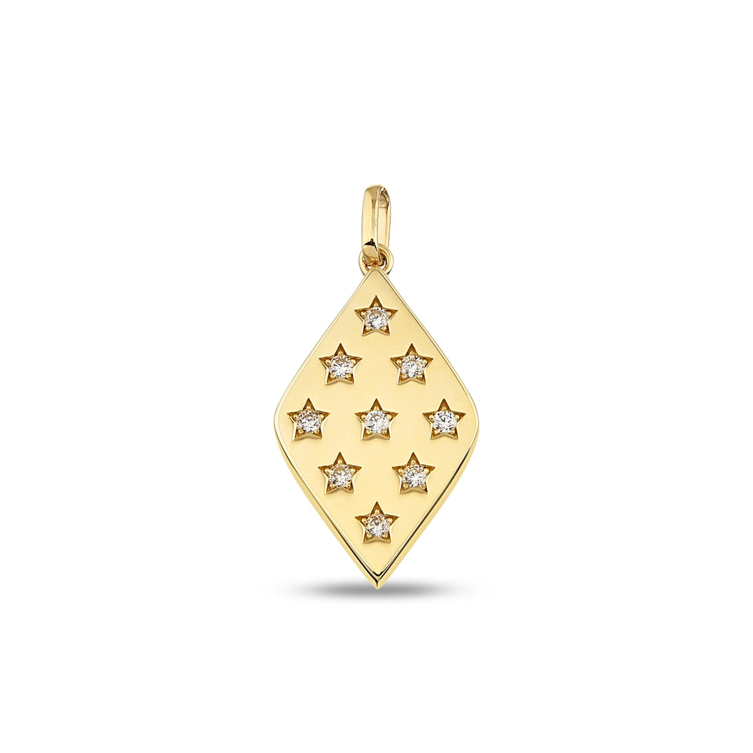 Altın Baklava Form Yıldızlar Charm