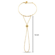 Oval Yeşil Taşlı Madalyon Detay Tel Bilezikli Şahmeran