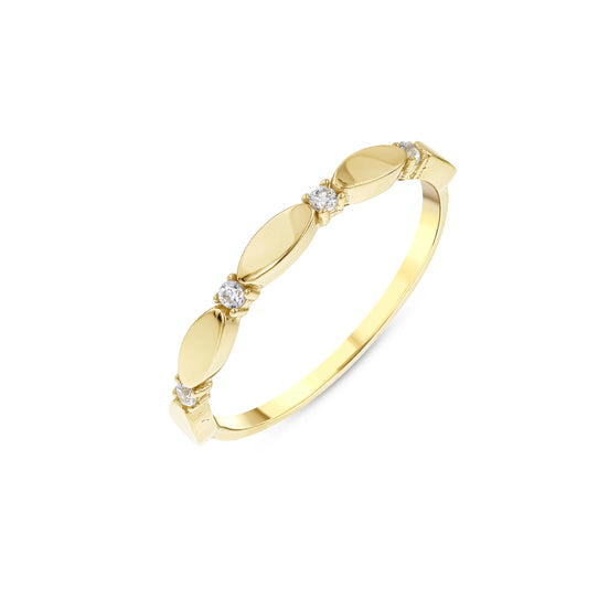 Minimal Sıra Taşlı ve Oval Yüzük