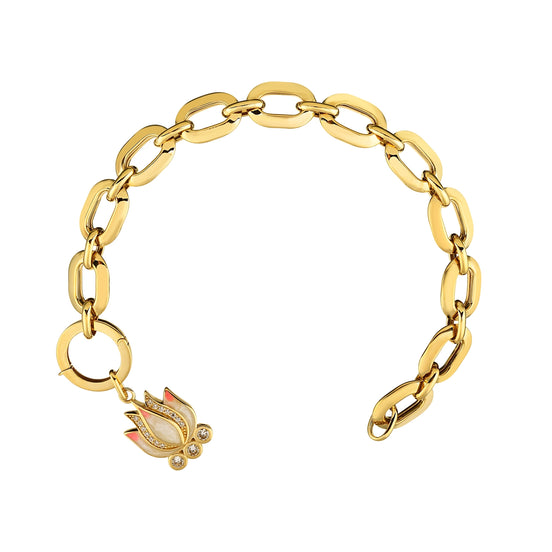 Pembe Lotus Charm Bileklik