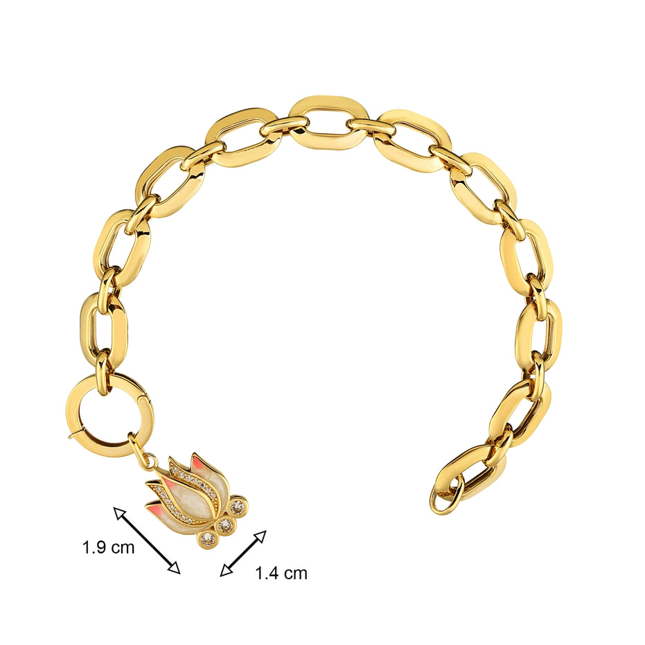 Pembe Lotus Charm Bileklik