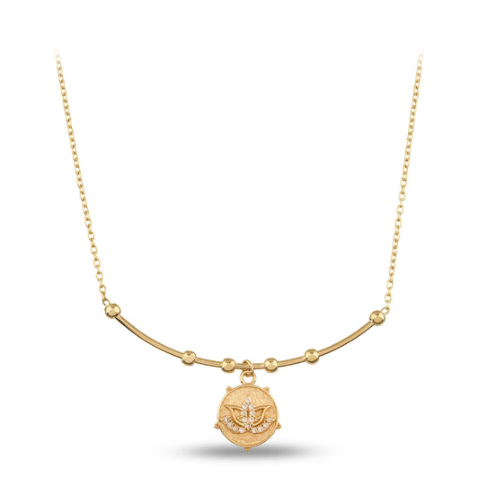 Lotus Uç Tel Kolye