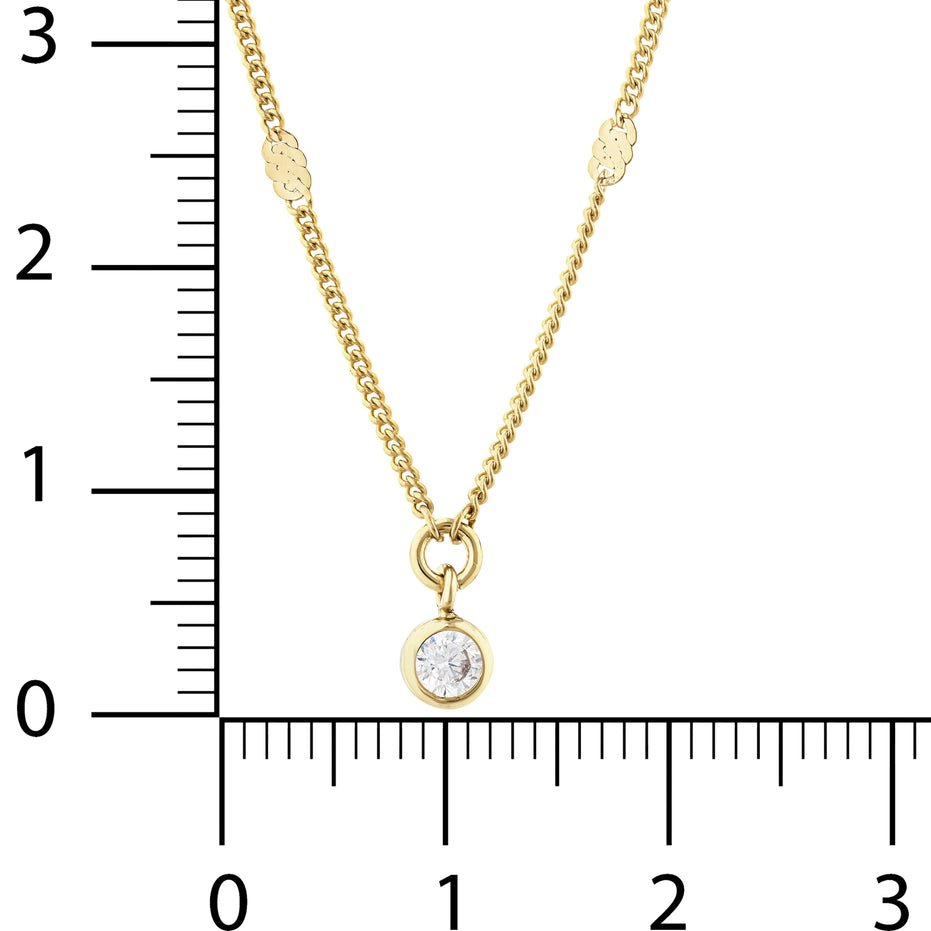 Yuvarlak Taşlı Aynalı Zincir Choker