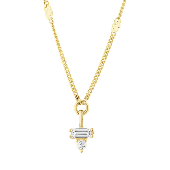 Minimal ve Baget Taşlı Aynalı Zincir Choker