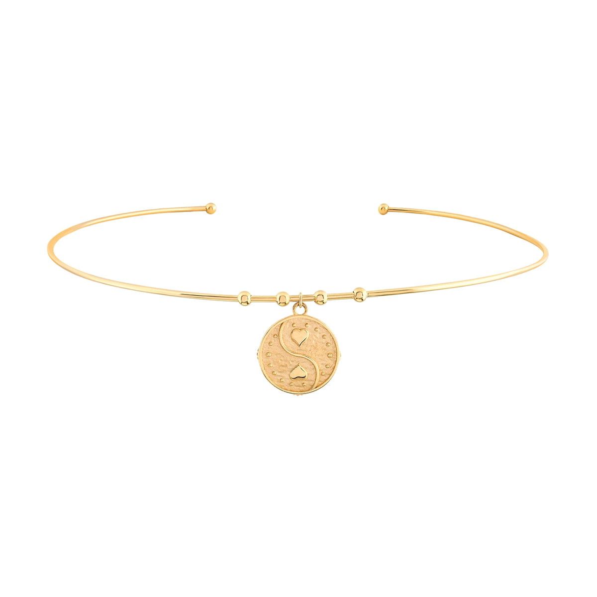 Kalpler Damga Uçlu Tel Choker