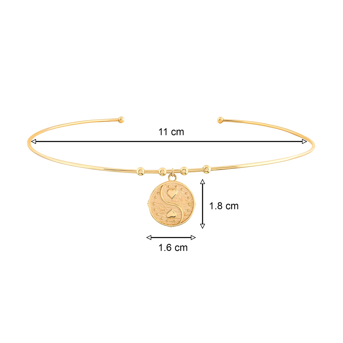 Kalpler Damga Uçlu Tel Choker