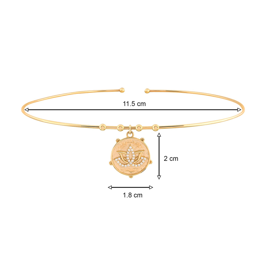 Parıltı Lotus Uç Tel Choker