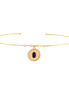 Oval Lacivert Taşlı Madalyon Uç Tel Choker