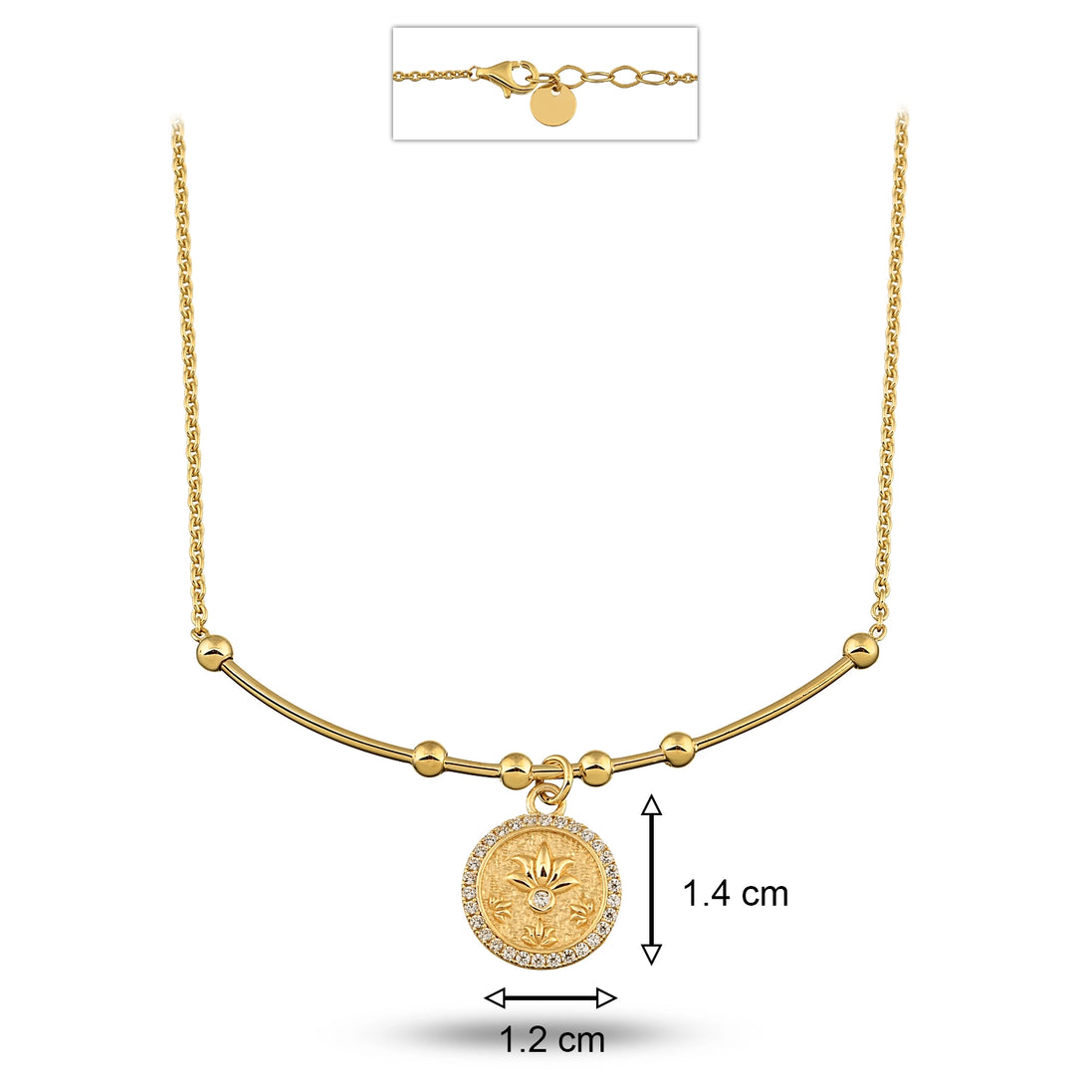 Lotus Uç Tel Kolye
