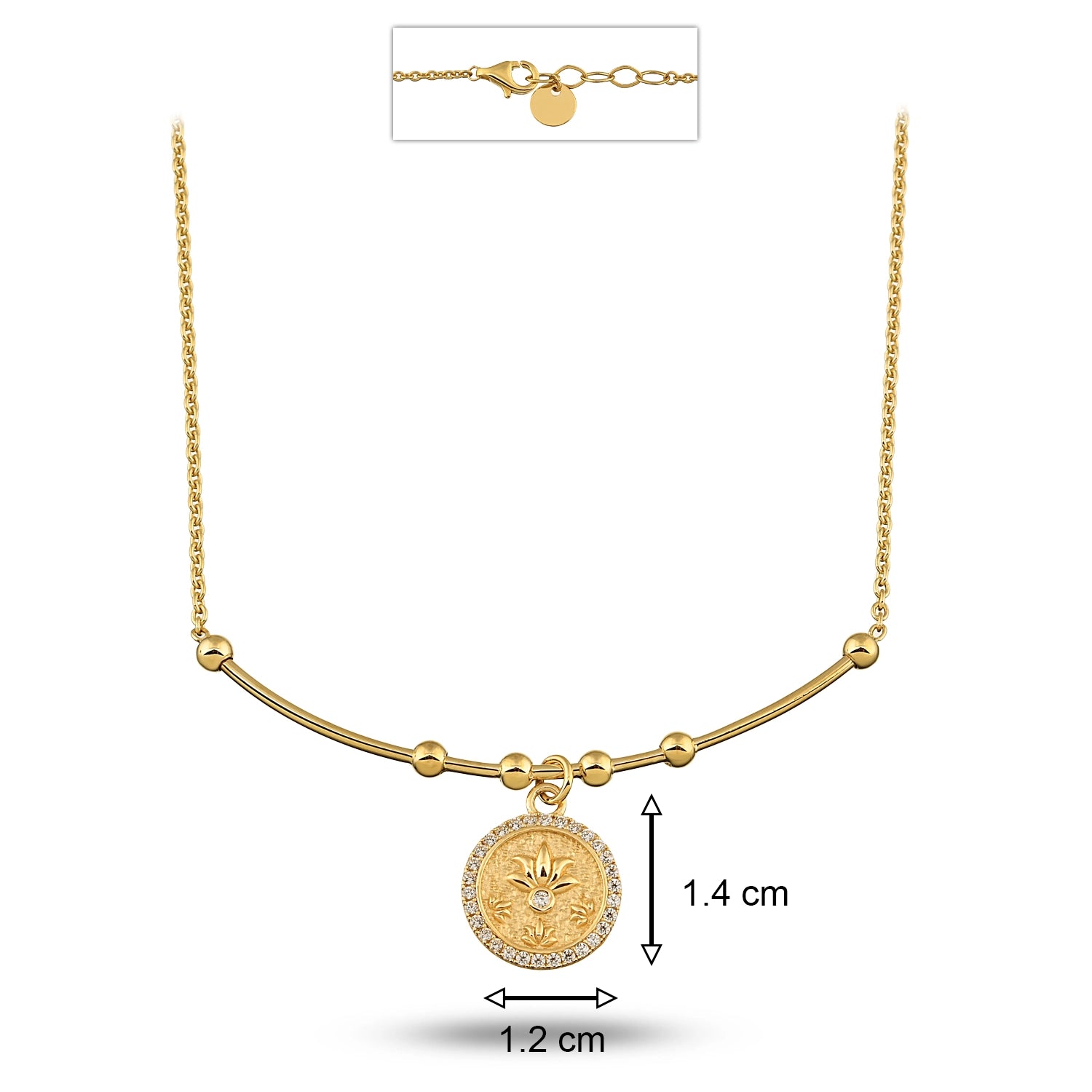 Lotus Uç Tel Kolye