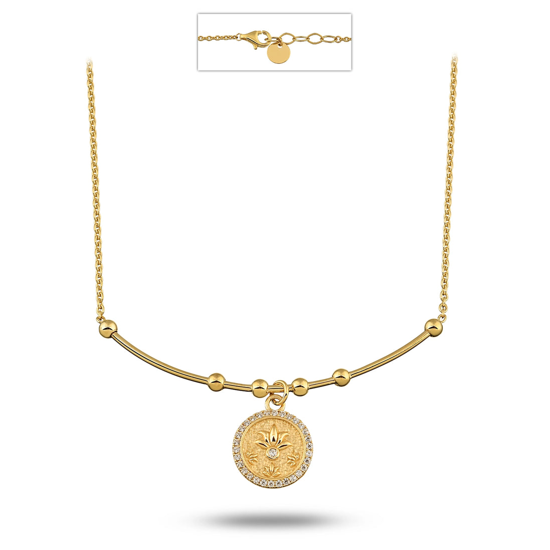 Lotus Uç Tel Kolye
