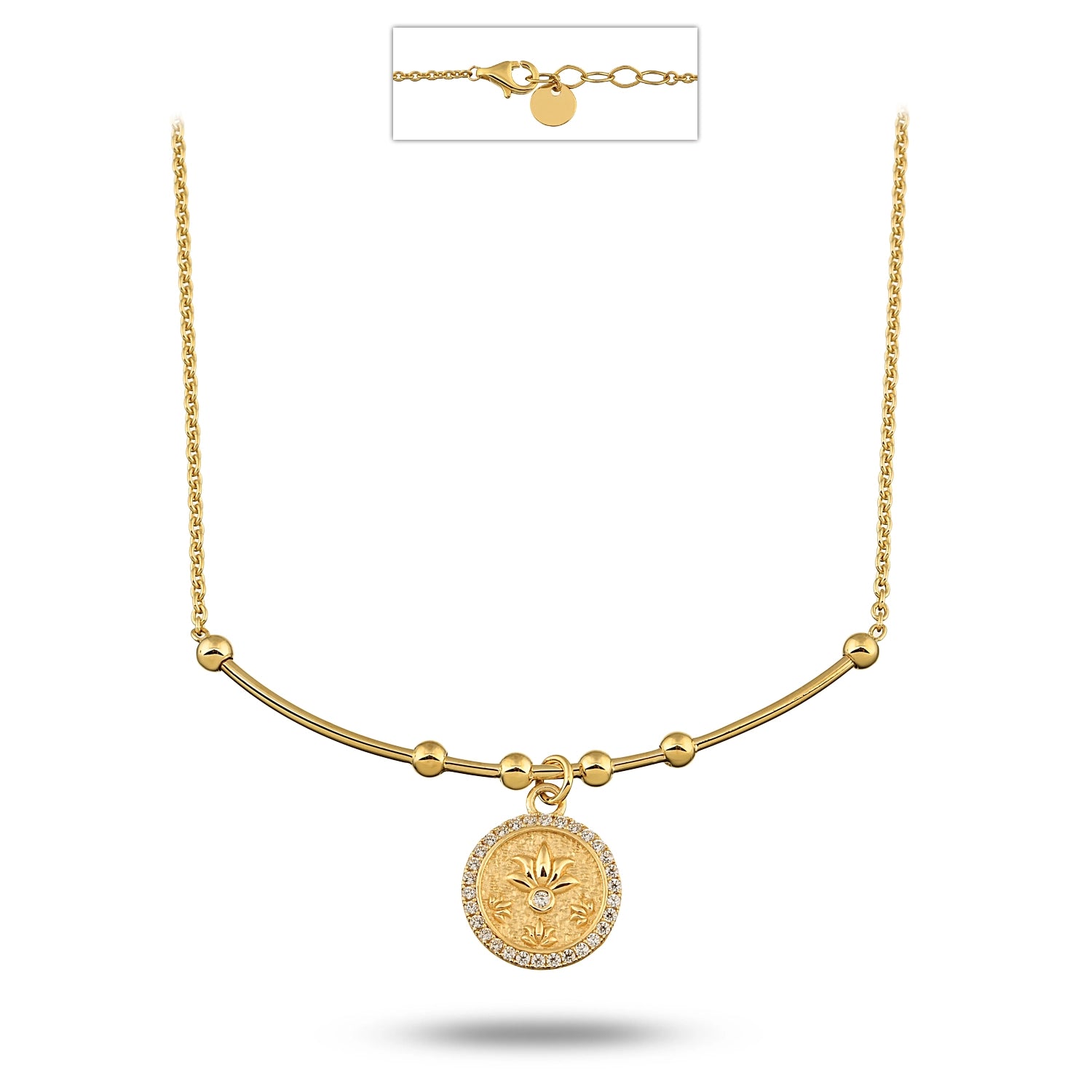 Lotus Uç Tel Kolye