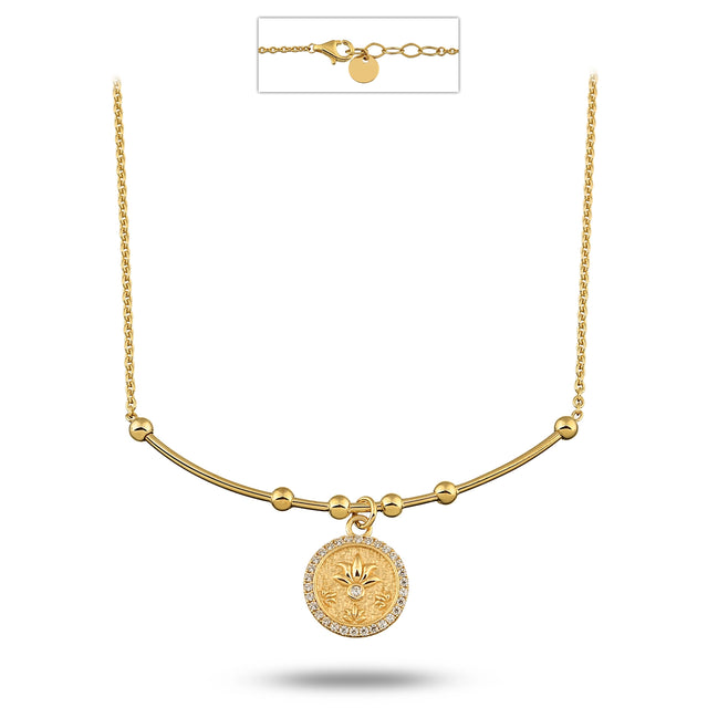 Lotus Uç Tel Kolye