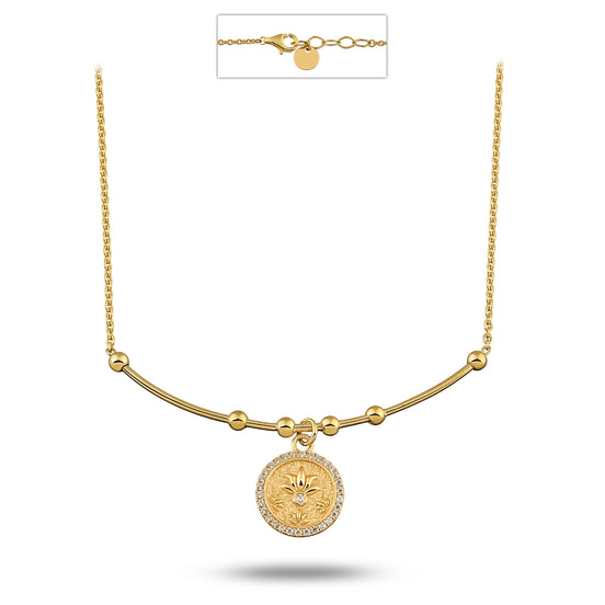 Lotus Uç Tel Kolye