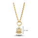 Altın Mavi Lotus Charm Kolye