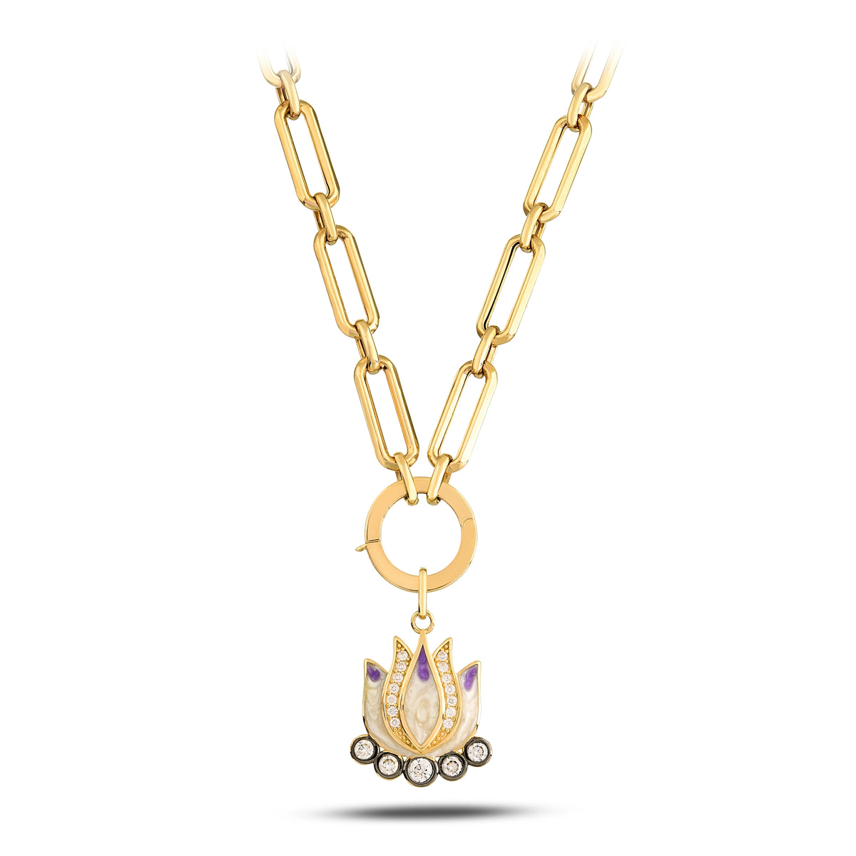 Mor Lotus Charm Kolye