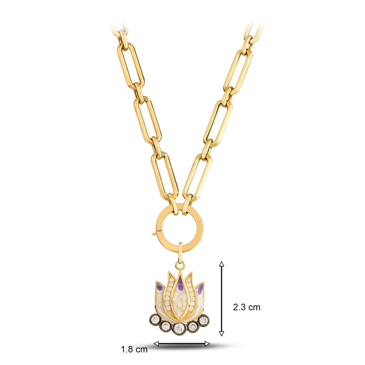 Mor Lotus Charm Kolye