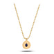 Lacivert Oval Taşlı Madalyon Kolye