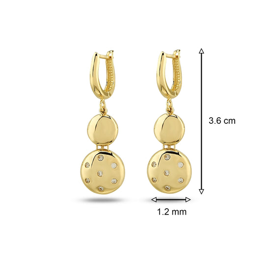 Taşlı Mini Circular Küpe