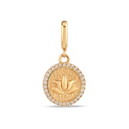 Taş Detay Lotus Charm