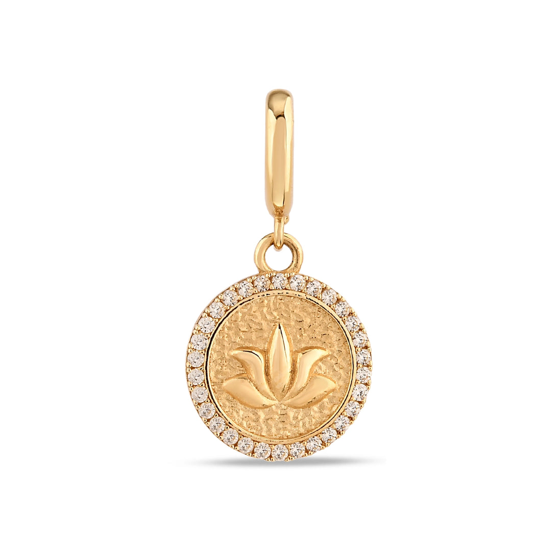 Taş Detay Lotus Charm