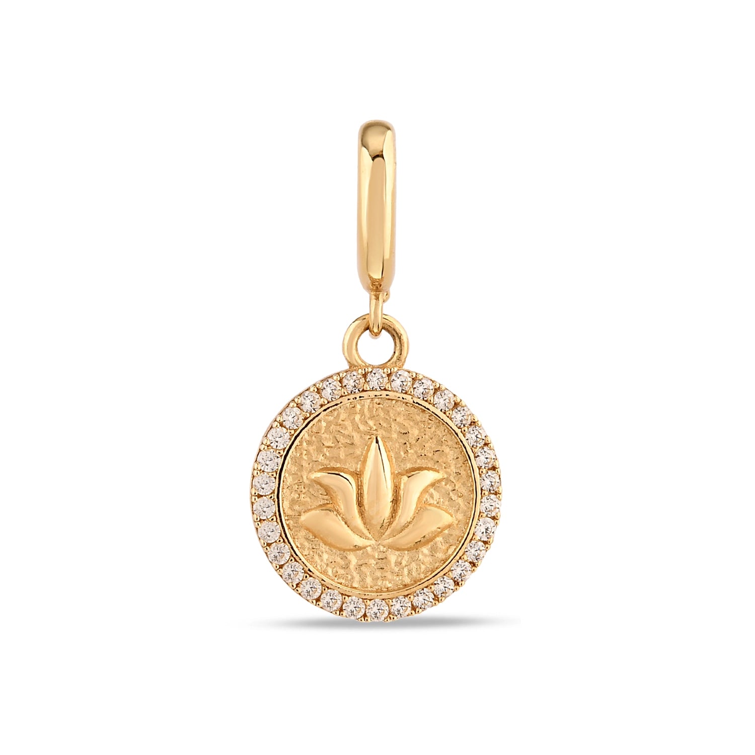 Taş Detay Lotus Charm
