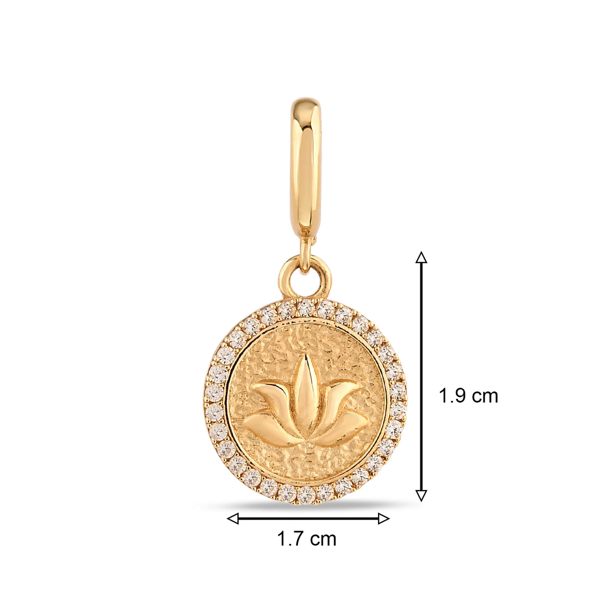 Taş Detay Lotus Charm