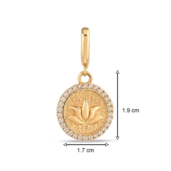 Taş Detay Lotus Charm