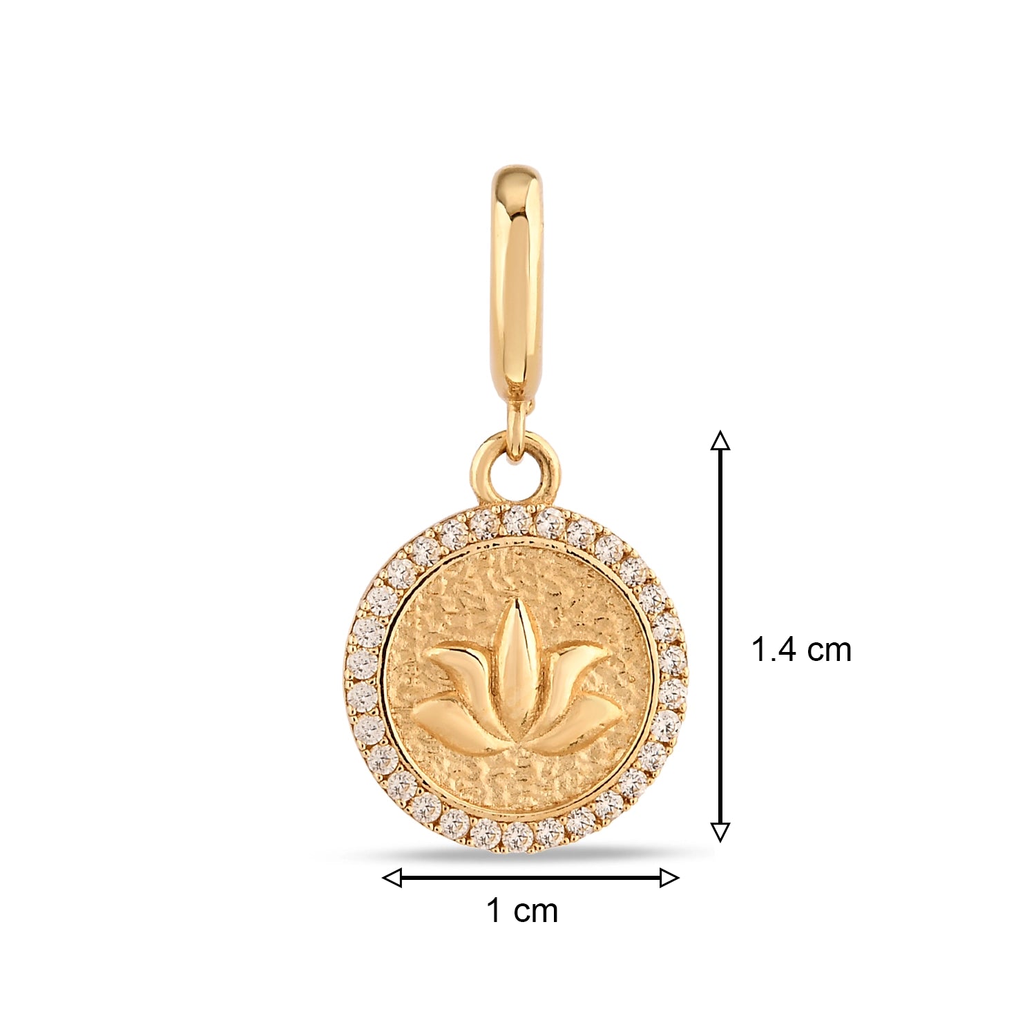 Taş Detay Lotus Charm
