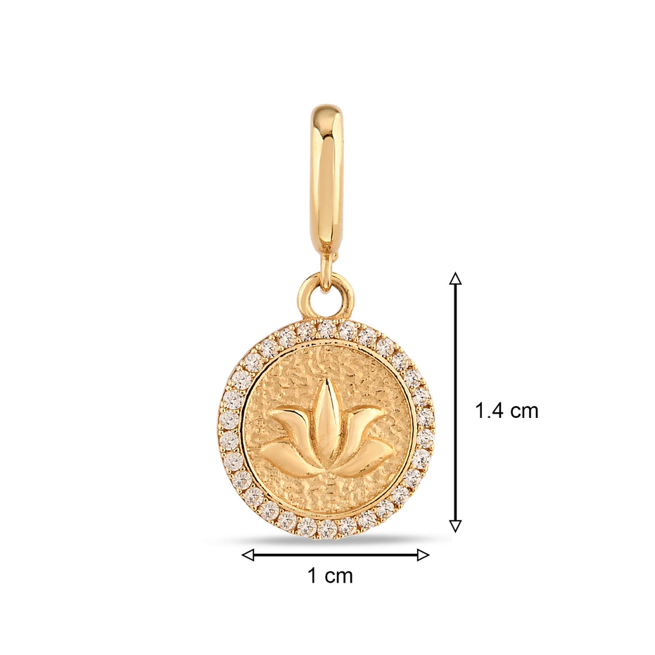 Taş Detay Lotus Charm