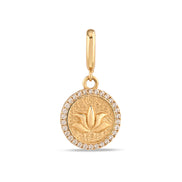 Taş Detay Lotus Charm